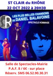 Concert Mister R’ chante Daniel Balavoine#Chanson française @ Salle de Spectacles